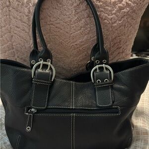 Tignanello black leather handbag